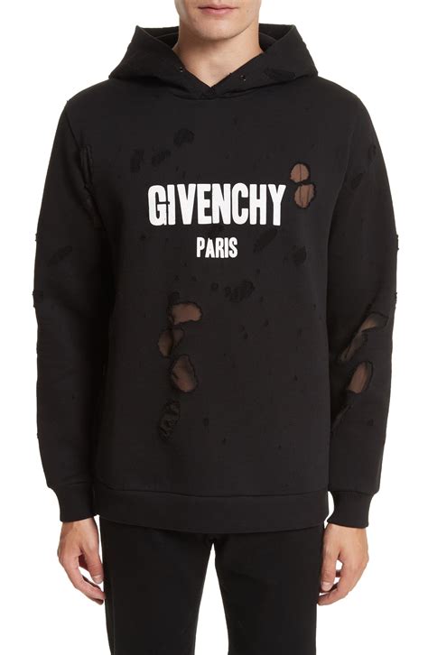 givenchy neoprene logo hoodie|givenchy hoodie distressed.